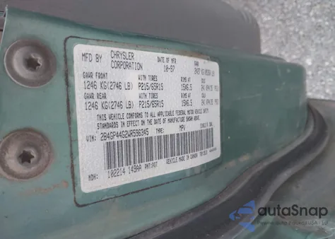 1998 Dodge Grand Caravan Se from USA, damaged, VIN 2B4GP44G2WR596345